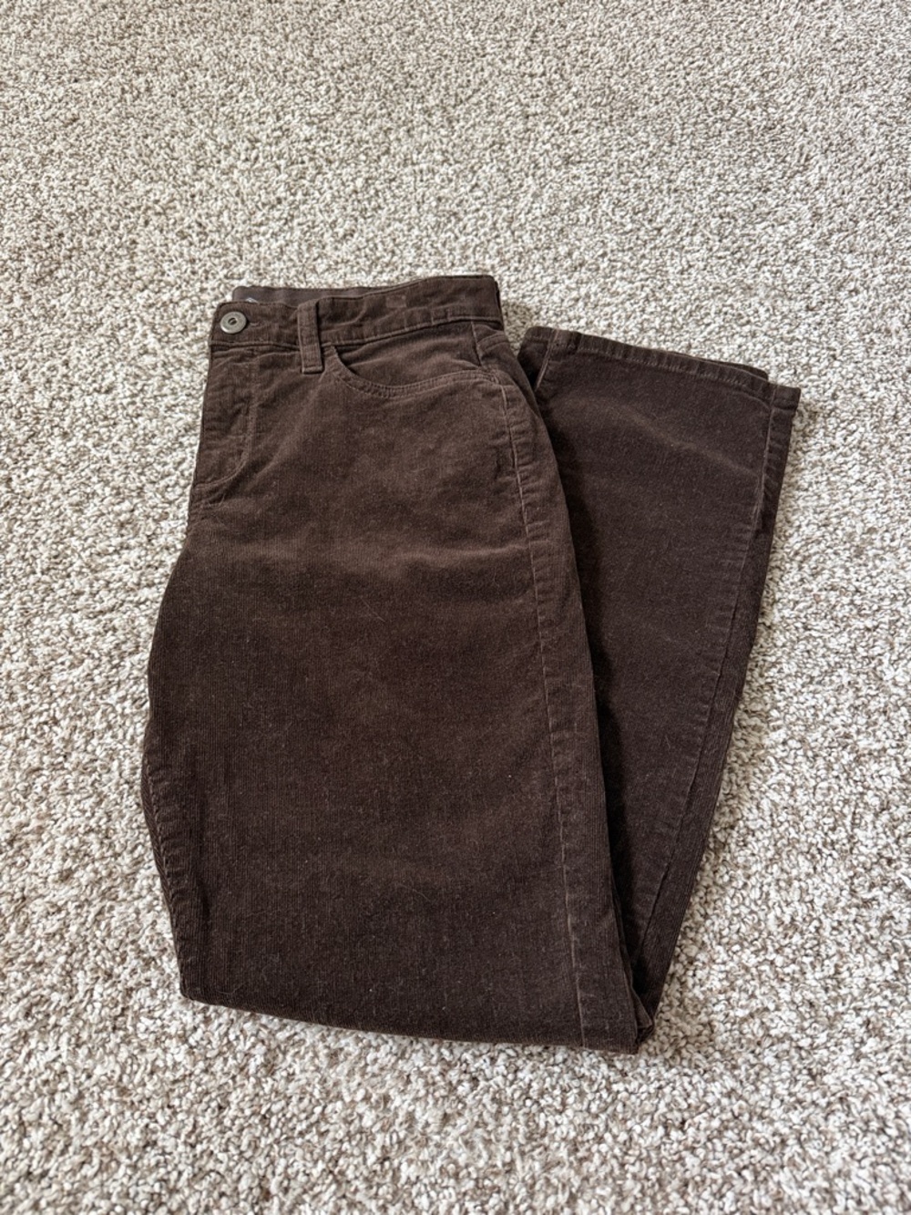 St. John's Bay Women's Straight-Leg Corduroy Pants in Dark Brown